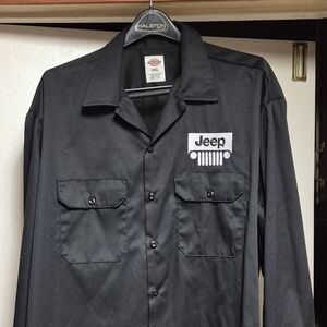 Jeep Dickies Black Long Sleeve Button-Up Shirt
